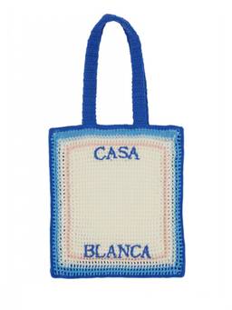 Casablanca - Blue Logo Large Tote Bag
