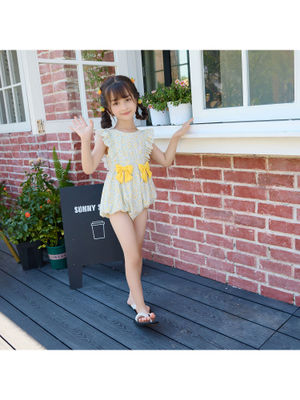 Little Surprise Box Kids Full Sleeve Swimwear Mint Green Woodland Print UPF 50+