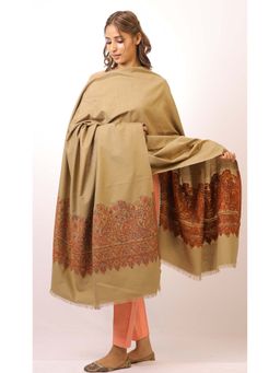 SWI STYLISH - Kashmiri Kani Kalamkari Beige Womens Shawl