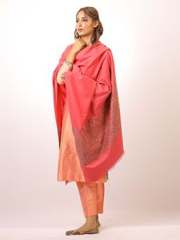 SWI STYLISH - Kashmiri Kani Kalamkari Pink Womens Shawl
