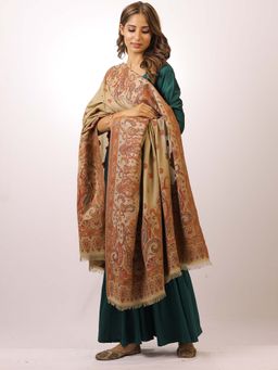 SWI STYLISH - Kashmiri Kani Kalamkari Beige Womens Shawl