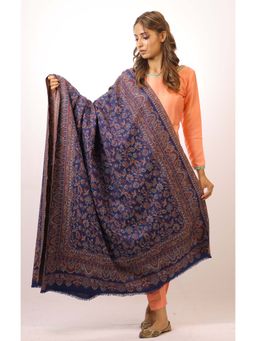 SWI STYLISH - Kashmiri Kani Kalamkari Blue Womens Shawl