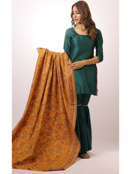 SWI STYLISH - Kashmiri Kani Kalamkari Yellow Womens Shawl