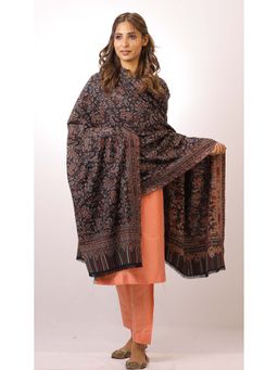 SWI STYLISH - Kashmiri Kani Kalamkari Black Womens Shawl