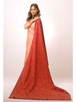 SWI STYLISH - Kashmiri Kani Kalamkari Red Womens Shawl
