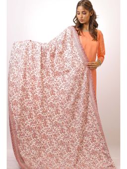 SWI STYLISH - Kashmiri Kani Kalamkari White Womens Shawl
