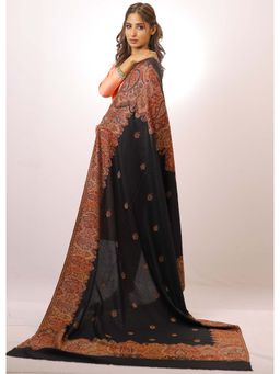 SWI STYLISH - Kashmiri Kani Kalamkari Black Womens Shawl
