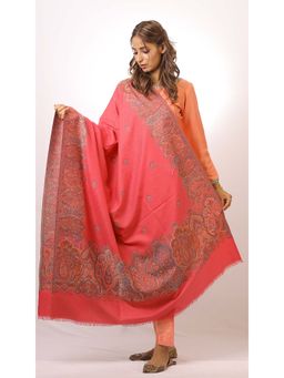 SWI STYLISH - Kashmiri Kani Kalamkari Pink Womens Shawl