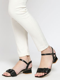 Twenty Dresses by Nykaa Fashion - Black In A Ruche Heels