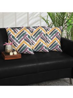 ODE & CLEO - Cotton Cushion Covers Multi-Color (Pack Of 3) (16X16 Inches)