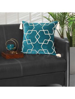 ODE & CLEO - Cotton Cushion Cover Turquoise (18X18 Inches)