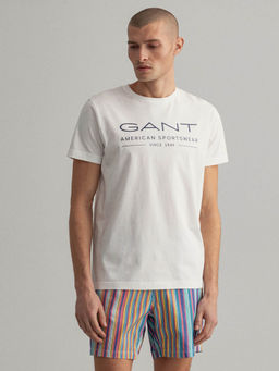 GANT - White Printed T-Shirt