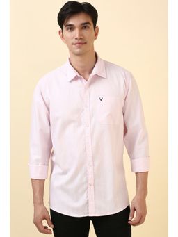 Allen Solly - Men Pink Custom Fit Stripe Full Sleeves Casual Shirts