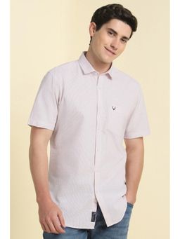 Allen Solly - Men Pink Custom Fit Stripe Half Sleeves Casual Shirts