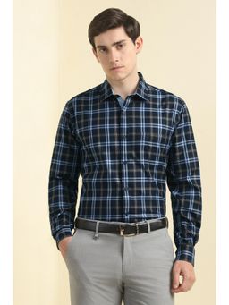 Allen Solly - Men Blue Slim Fit Check Full Sleeves Formal Shirts