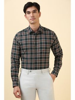 Allen Solly - Men Green Slim Fit Check Full Sleeves Formal Shirts