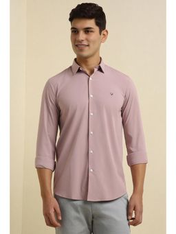Allen Solly - Men Pink Slim Fit Solid Full Sleeves Casual Shirts