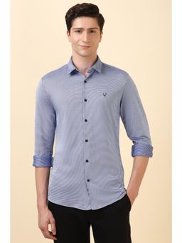 Allen Solly - Men Navy Slim Fit Print Full Sleeves Casual Shirts