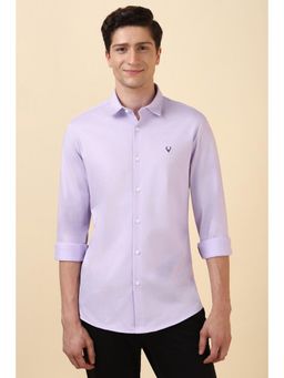 Allen Solly - Men Lilac Slim Fit Textured Full Sleeves Casual Shirts
