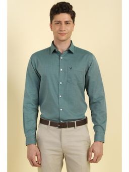 Allen Solly - Men Green Slim Fit Print Full Sleeves Formal Shirts