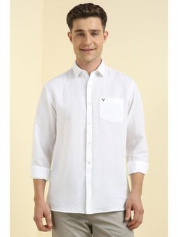 Allen Solly - Men White Slim Fit Solid Full Sleeves Casual Shirts