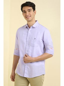 Allen Solly - Men Lilac Slim Fit Solid Full Sleeves Casual Shirts