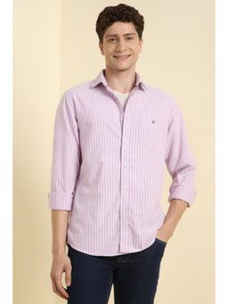 Allen Solly - Men Lilac Slim Fit Stripe Full Sleeves Casual Shirts