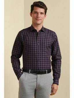 Allen Solly - Men Purple Slim Fit Check Full Sleeves Formal Shirts