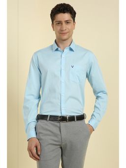 Allen Solly - Men Blue Slim Fit Check Full Sleeves Formal Shirts