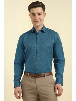 Allen Solly - Men Blue Slim Fit Print Full Sleeves Formal Shirts