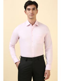 Allen Solly - Men Pink Slim Fit Solid Full Sleeves Formal Shirts