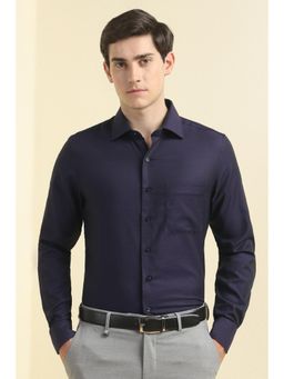 Allen Solly - Men Purple Slim Fit Textured Full Sleeves Formal Shirts