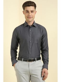 Allen Solly - Men Grey Slim Fit Print Full Sleeves Formal Shirts