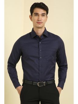 Allen Solly - Men Blue Slim Fit Check Full Sleeves Formal Shirts