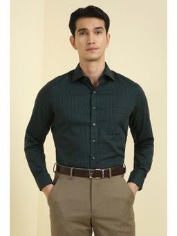 Allen Solly - Men Green Slim Fit Check Full Sleeves Formal Shirts