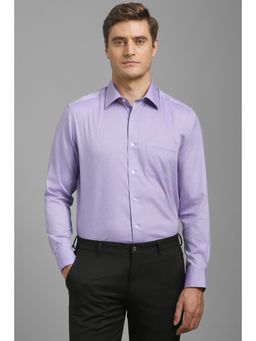 Louis Philippe - Men Lilac Classic Fit Textured Full Sleeves Formal Shirt