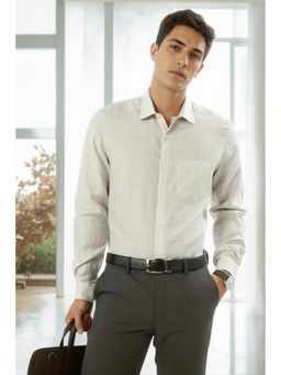 Louis Philippe - Men Grey Classic Fit Check Full Sleeves Formal Shirt