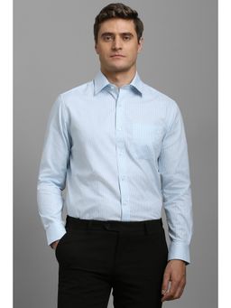 Louis Philippe - Men Light Blue Classic Fit Check Full Sleeves Formal Shirt
