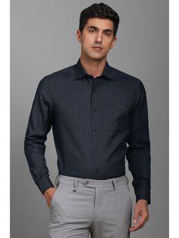 Louis Philippe - Men Grey Classic Fit Print Full Sleeves Formal Shirt
