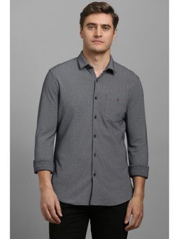 Louis Philippe - Men Grey Smart Fit Print Full Sleeves Casual Shirt