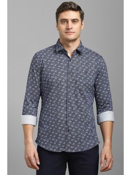 Louis Philippe - Men Blue Smart Fit Print Full Sleeves Casual Shirt