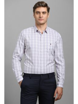 Louis Philippe - Men Purple Super Slim Fit Check Full Sleeves Party Shirt