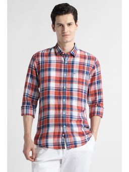 Peter England - Men Multi Slim Fit Check Full Sleeves Casual Shirt