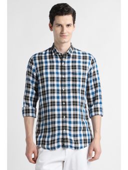 Peter England - Men Multi Slim Fit Check Full Sleeves Casual Shirt