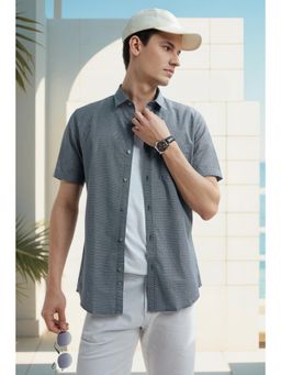 Peter England - Men Green Slim Fit Print Shirt