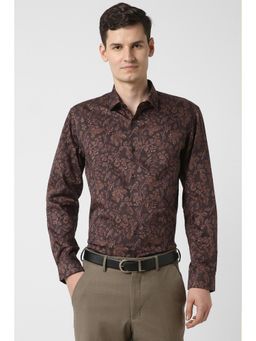 Peter England - Men Brown Slim Fit Full Sleeves Formal Shirt