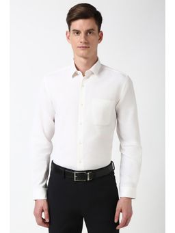 Peter England - Men White Slim Fit Full Sleeves Formal Shirt