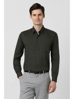 Peter England - Men Olive Regular Fit Full Sleeves Formal Shirt