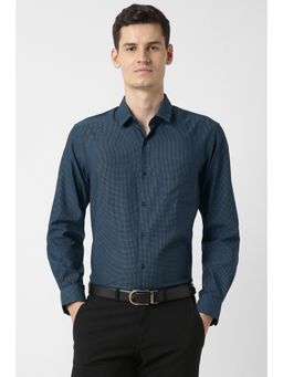 Peter England - Men Blue Regular Fit Full Sleeves Formal Shirt