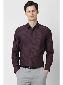 Peter England - Men Maroon Slim Fit Full Sleeves Formal Shirt